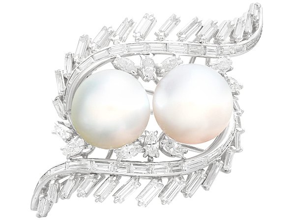 south sea pearl brooch with diamonds