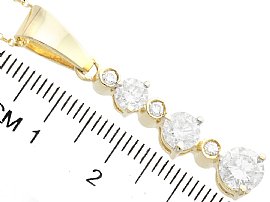 Vintage Diamond 6 Stone Drop Pendant Size