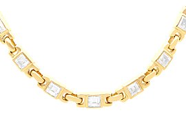 Vintage 3 ct Multi Diamond and 18 ct Yellow Gold Necklace