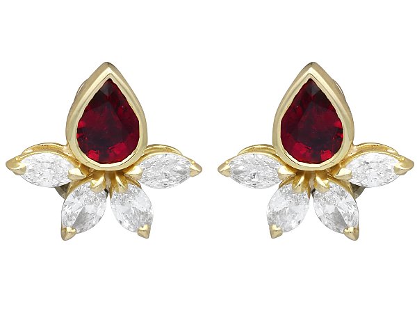vintage ruby and diamond earrings for sale