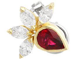 vintage italian ruby and diamond earrings for sale