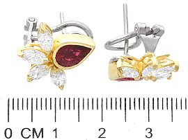vintage ruby and diamond earrings for sale size