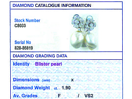 Large Pearl and Diamond Drop Earrings 