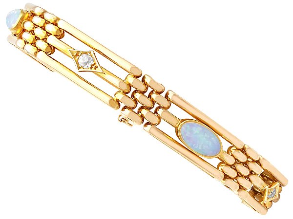 Gold Gate Bracelet with Opals for Sale