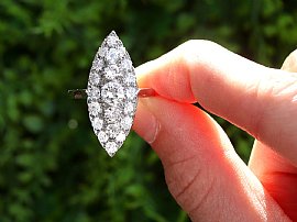 Vintage Marquise Shaped Diamond Cluster Ring Outside 