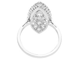 1940s Vintage Marquise Shaped Diamond Cluster Ring