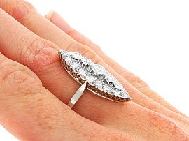 Wearing Vintage Marquise Shaped Diamond Cluster Ring