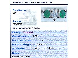 Marquise Diamond and Emerald Ring Grading