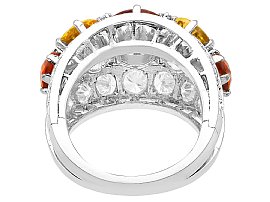 5 Stone Citrine Ring with Diamonds UK