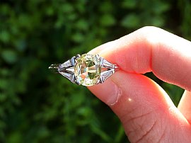 Vintage Chrysoberyl Ring with Diamonds for Sale