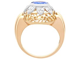 18ct Gold Ceylon Sapphire and Diamond Ring Vintage