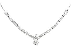 Diamond Necklace with Aquamarine Pendant 