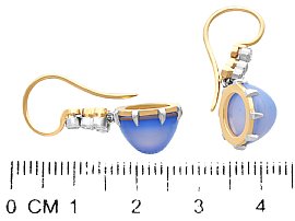 Chalcedony earrings in gold for sale