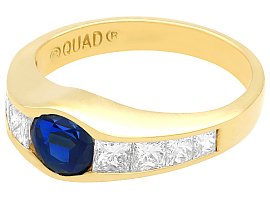 Vintage Diamond and Blue Sapphire Ring