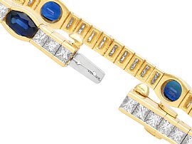 diamond and sapphire bracelet fastening