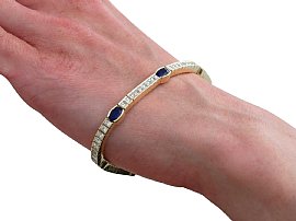 sapphire bracelet on the wrist