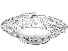 Antique oval silver basket for sale