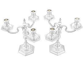 1950s pair of vintage 3 candle candelabra for sale