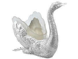 Antique Glass Swan Side Angle