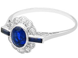 Art Deco Sapphire and Diamond Engagement Ring for Sale