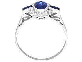 antique Art Deco Sapphire and Diamond Engagement Ring