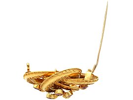 Antique Garnet Brooch in Gold for Sale Pin Open