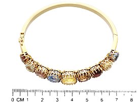 Antique Gold and Gemstone Bangle for Sale Size