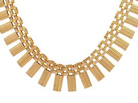 Vintage French 18ct Yellow Gold Fringe Necklace