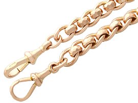 Edwardian t bar watch chain in yellow gold for sale antique