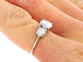 antique platinum trilogy diamond ring uk wearing
