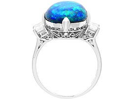 cabochon black opal and diamond ring for sale