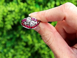 Retro Ruby and Diamond Ring for Sale Outside