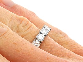 1950s Eternity Ring in 18k White Gold Wearing 