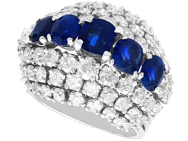 5 Carat Sapphire Ring with Diamonds
