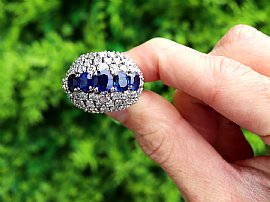 5 Carat Sapphire Ring with Diamonds Outside