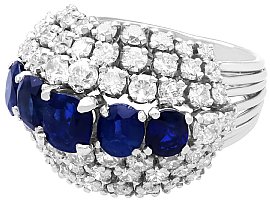 5 Carat Sapphire Ring with Diamonds for Sale