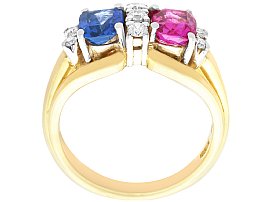 Pink and Blue Sapphire Ring in Gold UK