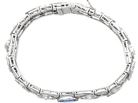 sapphire and diamond bracelet in platinum for sale