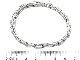 sapphire and diamond bracelet in platinum size
