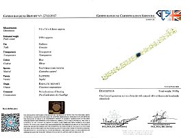 sapphire and diamond bracelet in platinum certificate