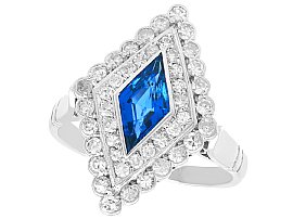 lozenge cut sapphire earrings with diamonds for sale