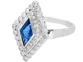 lozenge cut sapphire earrings with diamonds UK