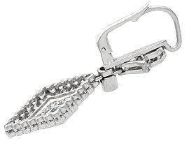 lozenge cut sapphire earrings with diamonds