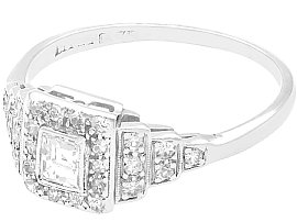 1920s 18k white gold art deco diamond ring