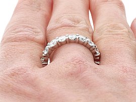 Size O Vintage Diamond Eternity Ring Worn On Hand