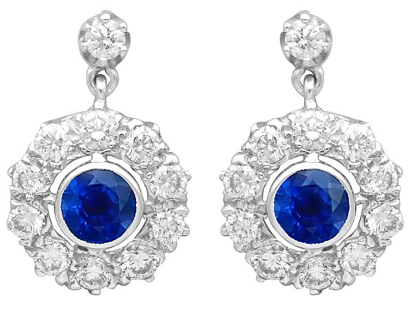 1920s Antique Sapphire Drop Earrings