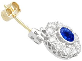 1920s Vintage Sapphire Drop Earrings for Sale