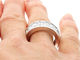 9.5 Carat Diamond Eternity Ring on Finger