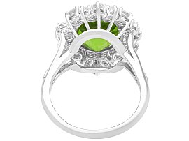 Vintage Oval Peridot Engagement Ring with Diamonds 