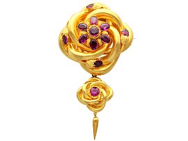 Antique 9.48ct Garnet and 21ct Yellow Gold Brooch / Pendant